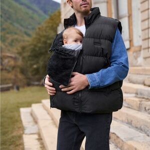 Black Puffer Vest for Babywearing
